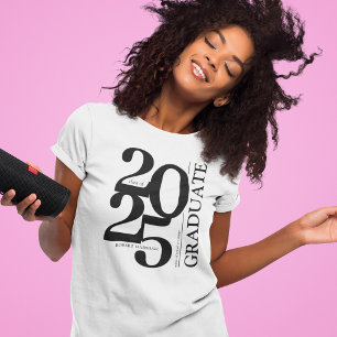 Camiseta Graduação em preto de tendências do Formando Bold 