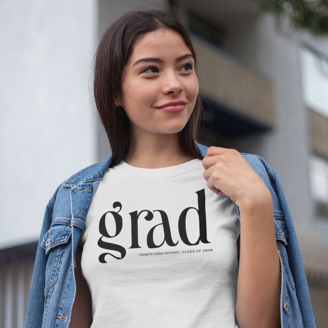 Camiseta Graduação em preto e branco com Formando simples d (Criador carregado)