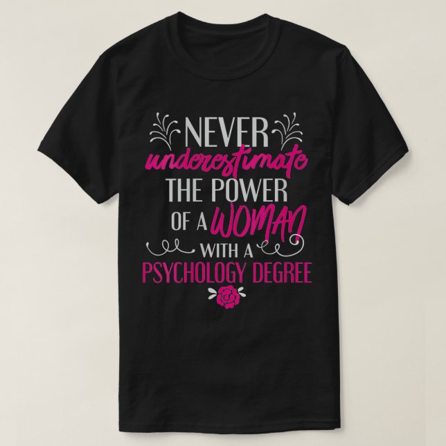 Camiseta Graduação em Psicologia Mulheres PhD PsyD (Frente do Design)