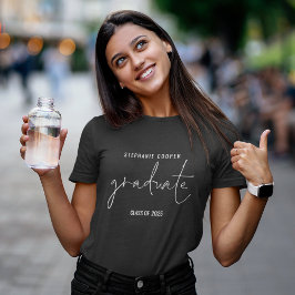 Camiseta Graduação em Script Branco Moderno Nome 