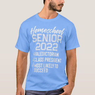 Camiseta Graduação Funny Homeschool 2022 Mais velho da esco