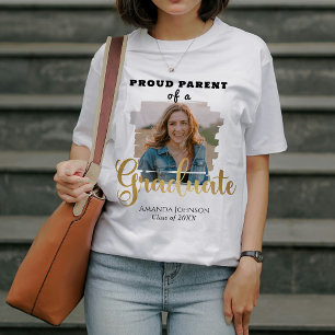 Camiseta Graduação Orgulhosa de Foto do Formando Dourado