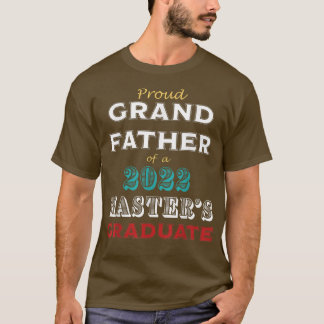 Camiseta Graduação Orgulhoso Avô de um Formando Mestrado