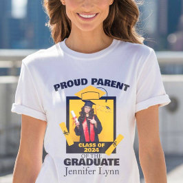 Camiseta Graduação Pai Orgulhosa de Colagem de Fotos Modern