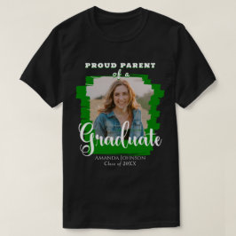 Camiseta Graduação Pai Orgulhosa de Foto do Formando Verde