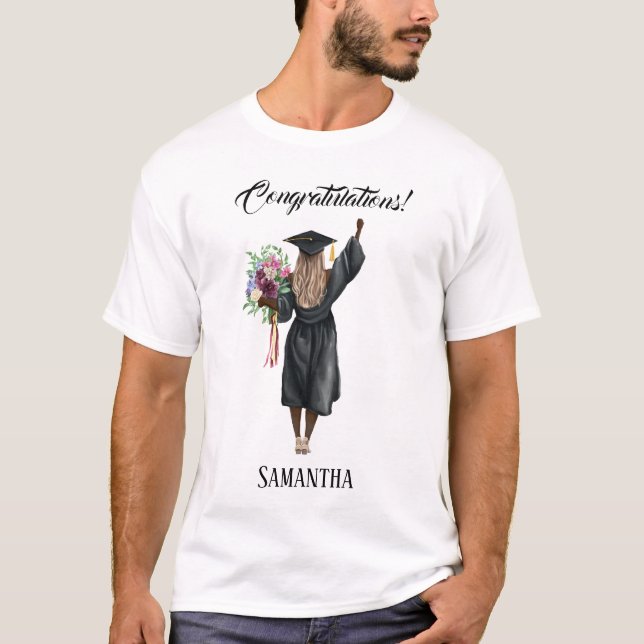 Camiseta Graduação personalizada de aquarela (7) (Frente)