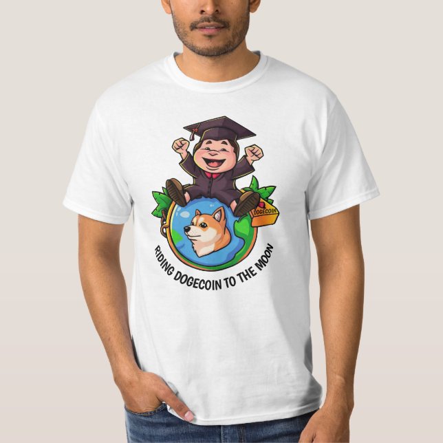 Camiseta Graduação Personalizada de Dogecoina Branco (Frente)