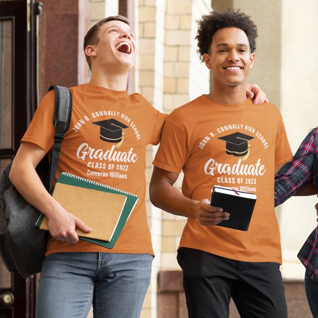 Camiseta Graduação Personalizada do Formando Branco Laranja (Criador carregado)