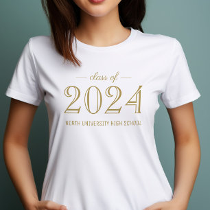 Camiseta Graduação Personalizada Dourada Elegante 2022