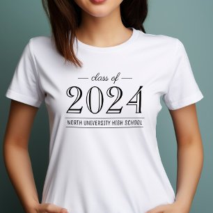 Camiseta Graduação Personalizada Elegante Preto e Branco 