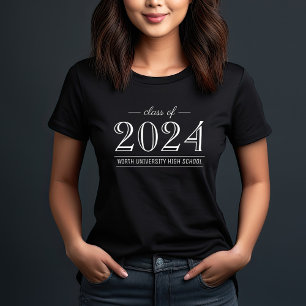 Camiseta Graduação Personalizada Elegante Preto e Branco 
