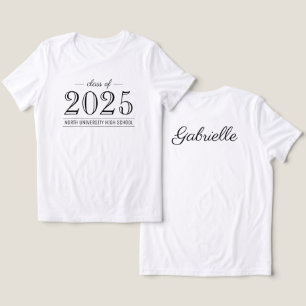 Camiseta Graduação Personalizada Elegante Preto e Branco 20