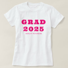 Camiseta Graduação Rosa Moderna com Tipografia Retroativa a