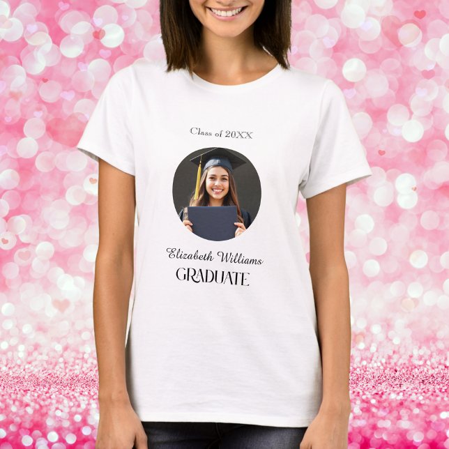 Camiseta Graduação Simples Preto e Branco (Criador carregado)