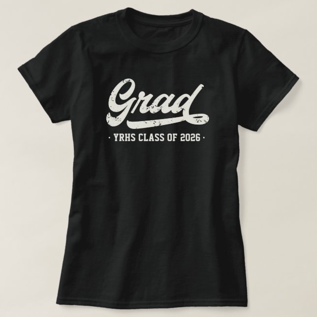 Camiseta Graduado(a) da Turma de 2026, Personalize o Nome d (Frente do Design)