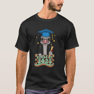 Camiseta Graduado Avestruz Turma De 2025 Crianças Homens Mu