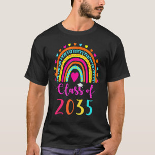 Camiseta Graduado da turma de 2035 Rainbow Pré K Graduado P