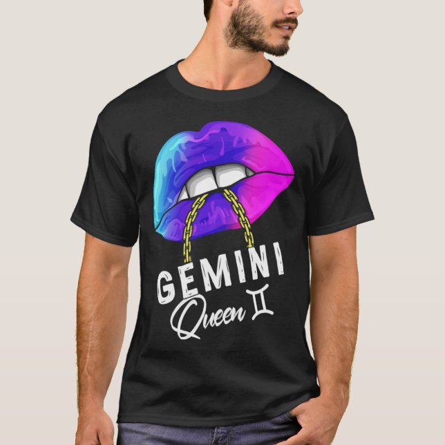 Camiseta Graduated Purple Blue Gemini Queen May or June Wom (Frente)
