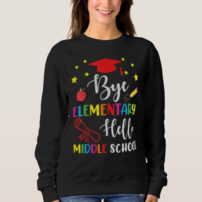 Camiseta Graduation Bye Elementary Hello Middle School For  (Frente)