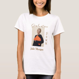Camiseta Graduation photo brown golden year 20XX namesimple