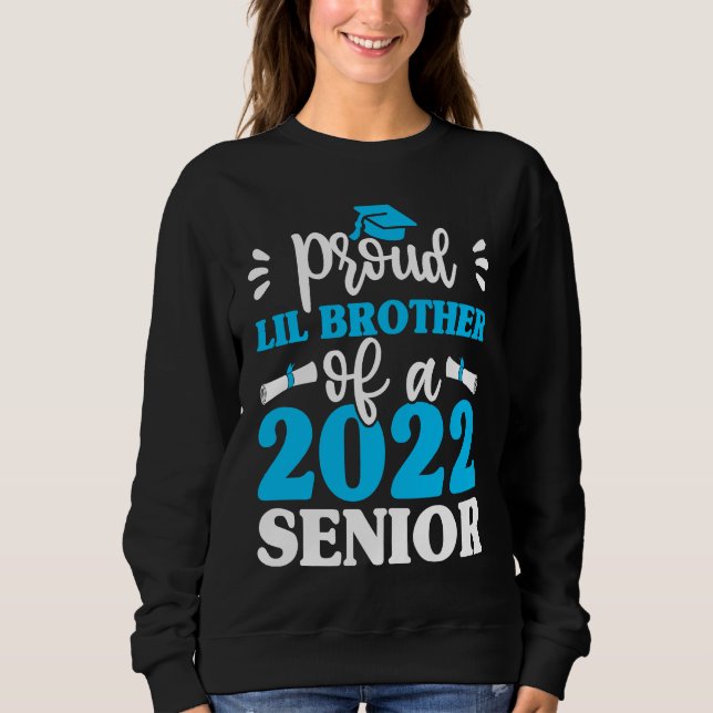 Camiseta Graduation  Proud Lil Brother Of 2022 Senior Gradu (Frente)