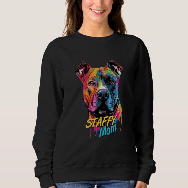 Camiseta Graffiti American Staffordshire Terrier Mom Staffy (Frente)