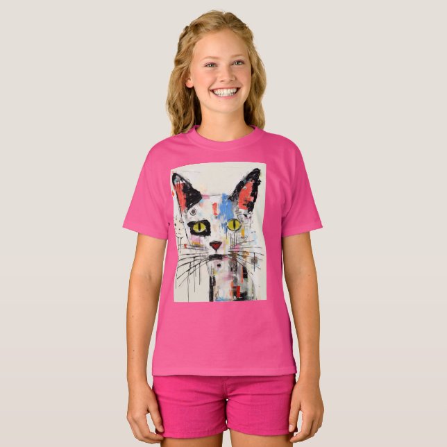 Camiseta Graffiti Cat Urban Cool Feline (Frente Completa)