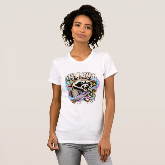 Camiseta Graffiti do Guaxinim da Night Crew (Frente Completa)