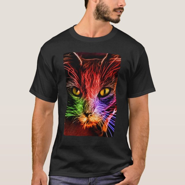 Camiseta Graffiti Gato Neon (Frente)