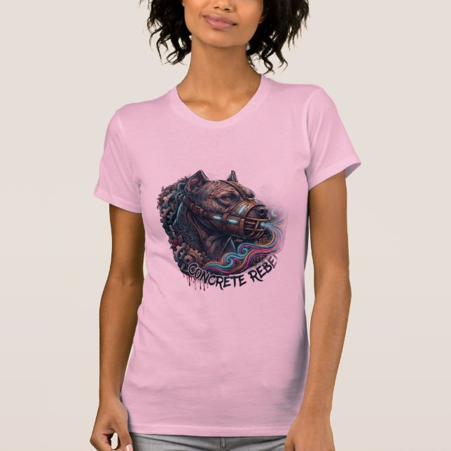 Camiseta Graffiti Pitbull Rebelde de Concreto (Frente)