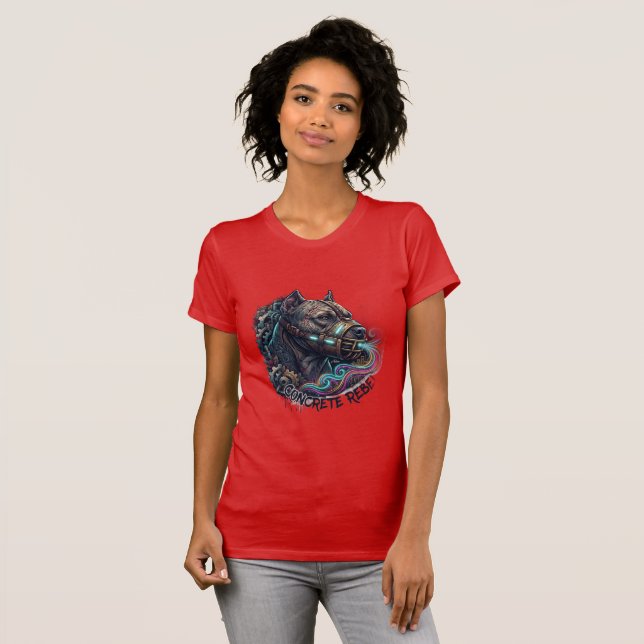 Camiseta Graffiti Pitbull Rebelde de Concreto (Frente Completa)