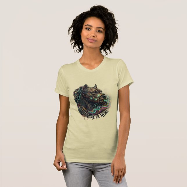 Camiseta Graffiti Pitbull Rebelde de Concreto (Frente Completa)