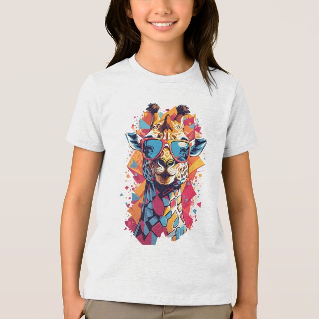 Camiseta Graffiti Style Giraffe Portrait-58567 (Frente)