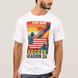Camiseta Gráfica Abstrata do Futebol Retrô Tempora
