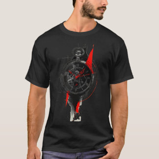 Camiseta Gráfica Abstrata Relógio de Bolso Trash P