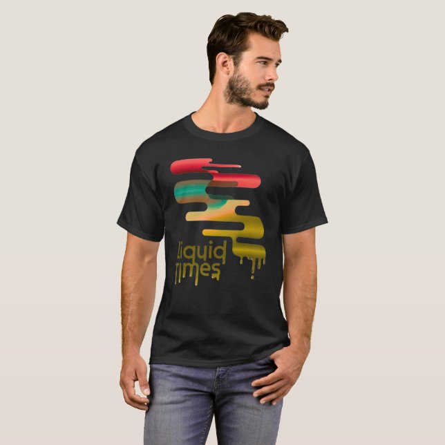 Camiseta Gráfica Abstrata "Tempos Líquidos" de Der (Frente Completa)