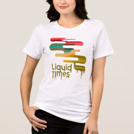Camiseta Gráfica Abstrata "Tempos Líquidos" Femini
