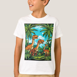 Camiseta Gráfica Adorável de Dinossauro   Presente