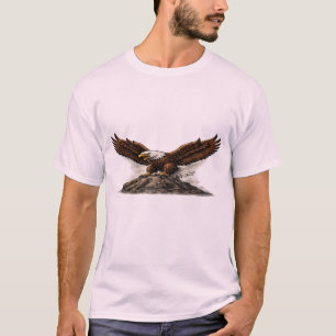 Camiseta Gráfica Águia Careca Majestosa na Rocha