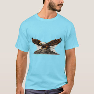 Camiseta Gráfica Águia Careca Majestosa na Rocha