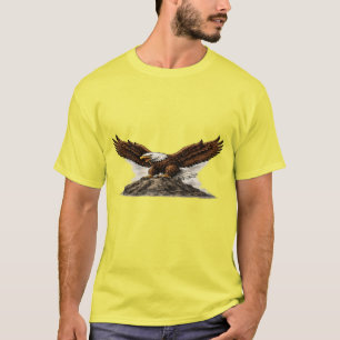Camiseta Gráfica Águia Careca Majestosa na Rocha