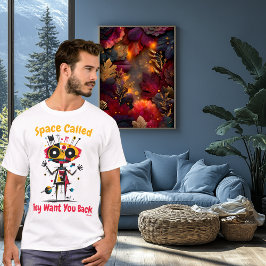 Camiseta Gráfica Alien Vibrante Abstrata