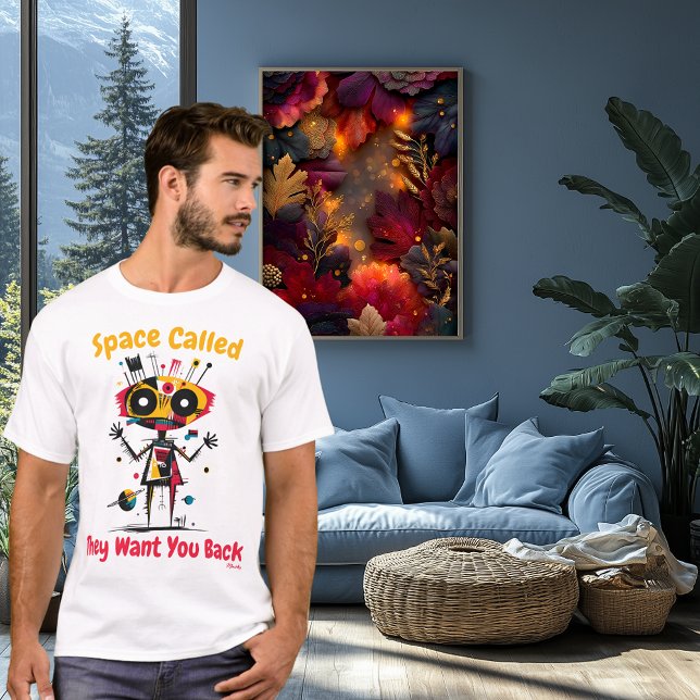 Camiseta Gráfica Alien Vibrante Abstrata (Criador carregado)