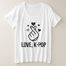 Camiseta Gráfica Amor, K-POP Finger Heart