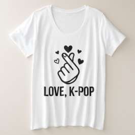 Camiseta Gráfica Amor, K-POP Finger Heart
