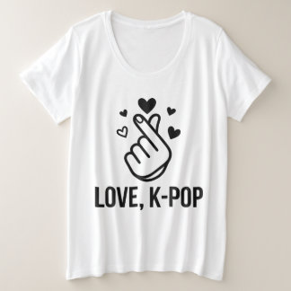 Camiseta Gráfica Amor, K-POP Finger Heart