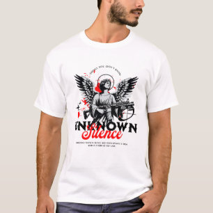 Camiseta Gráfica Anjo Armado Silêncio Desconhecido