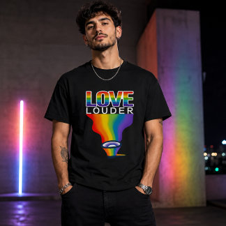 Camiseta Gráfica Arco-Íris Orgulho LGBTQ+ 'LOVE LO