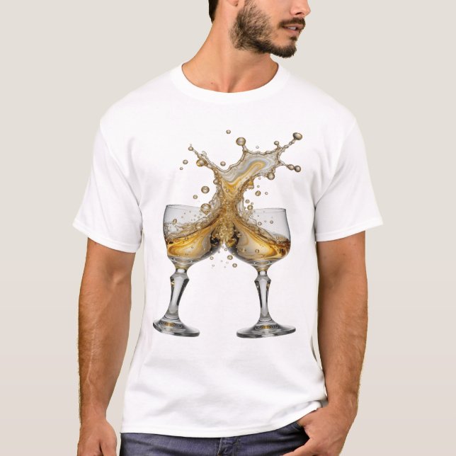Camiseta Gráfica Artística Prata WHISKY SPLASH (Frente)