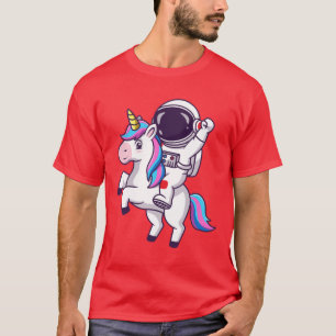 Camiseta Gráfica Astronauta Engraçado Montando Uni